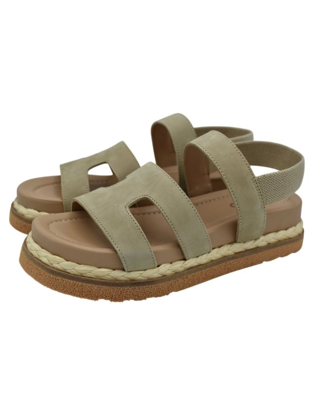 Blondo Womens 9.5 Frankee Sand Nubuck Slip On Stretch Ankle Strap Sandals Shoes